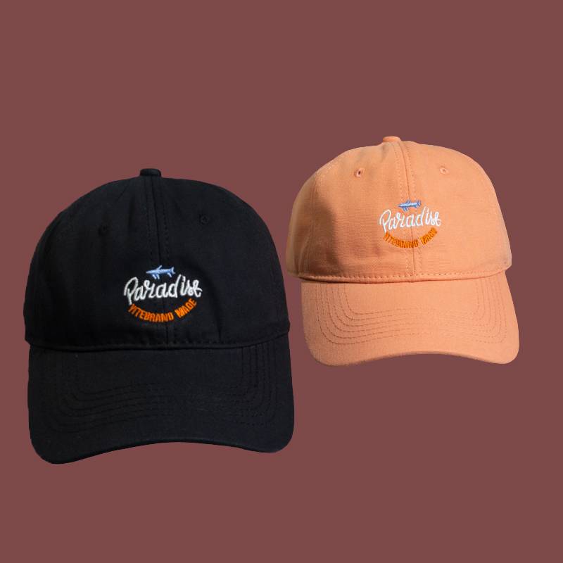 Daily versatile ~ Shark letters embroidery baseball female summer American casual sunscreen sunscreen duck tongue cap