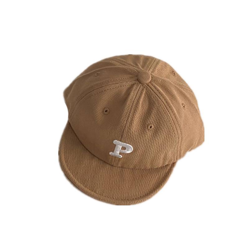 Baby hat spring and autumn soft eaves Korean version P letters embroidered foreign vuck cap