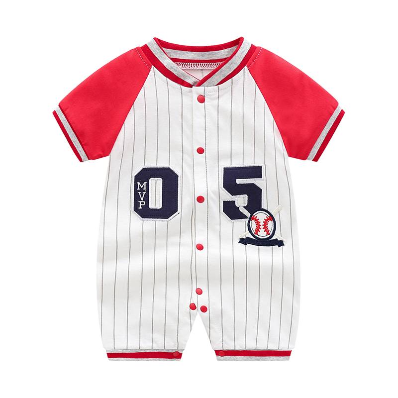 Baby jacket sports style newborn clothes five -month -old male baby thin summer baseball uniform short -sleeved hac clothing