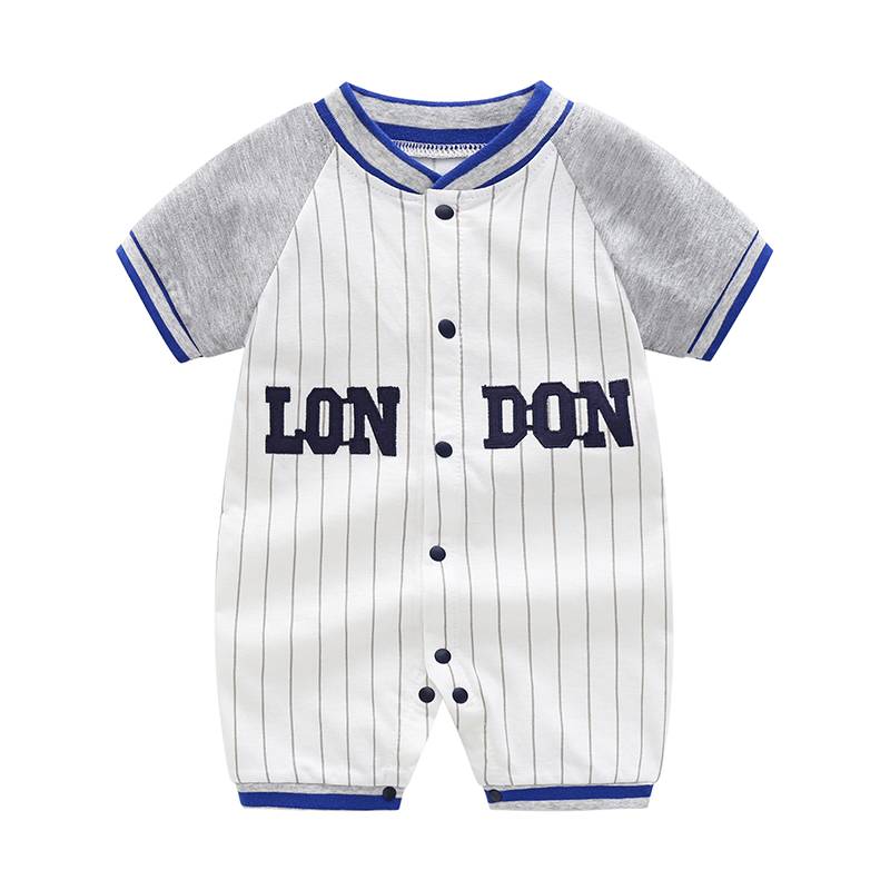 Baby jacket sports style newborn clothes five -month -old male baby thin summer baseball uniform short -sleeved hac clothing