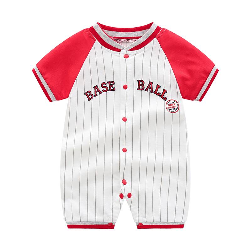 Baby jacket sports style newborn clothes five -month -old male baby thin summer baseball uniform short -sleeved hac clothing