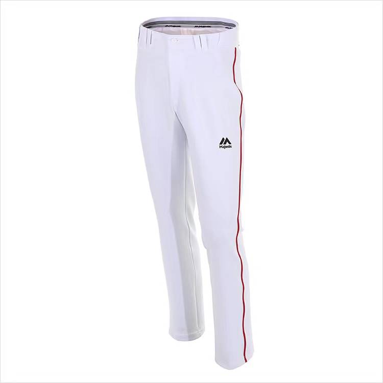 Majestic Korean Vocational Baseball White Striped Professional Adult Men and Women Bar Pants Flood Pants