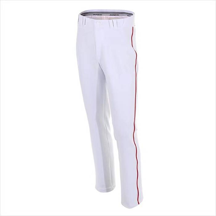 Majestic Korean Vocational Baseball White Striped Professional Adult Men and Women Bar Pants Flood Pants