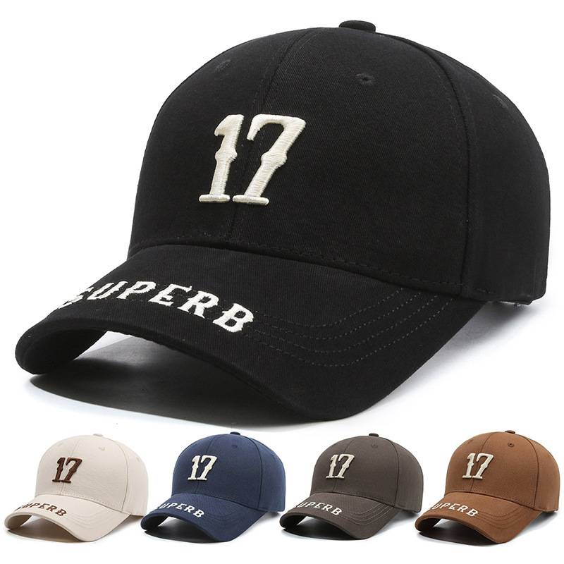 Men and women's new Korean retro letters hard top baseball hats Big head circumference wild spring, autumn and summer sunshade duck tongue hats
