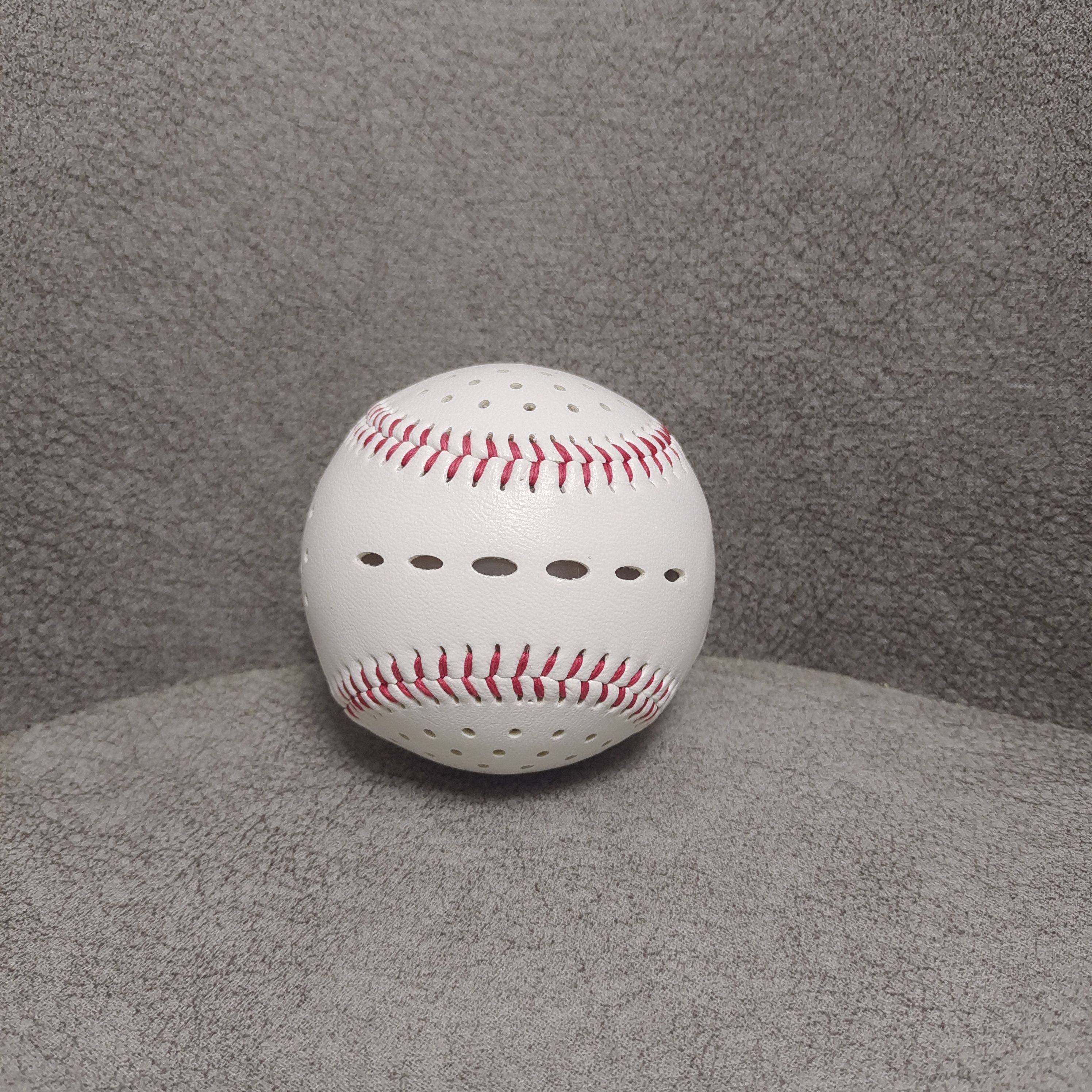 Color emitting baseball (sending charging cable)