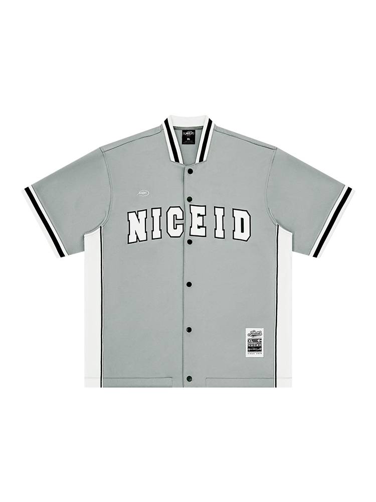 Niceid baseball uniform basketball play cardigan warm -up service sports American T -shirt men's trend loose short -sleeved men and women