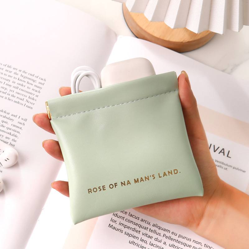 Data cable storage package automatic closed wired headphones Paper bag Mi portable small bag cosmetics red envelope
