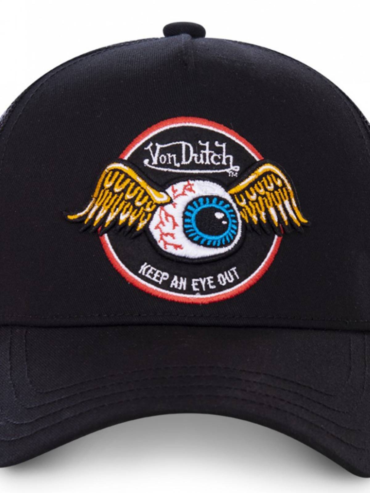 Von dutch letters casual embroidery baseball cap sunscreen network eye embroidered truck driver hat Temu