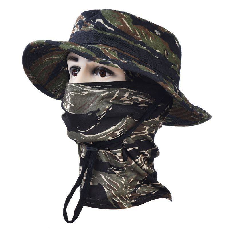 Army fans camouflage Benny Hat outdoor mountaineering ride camps, fishing, sunscreen, breathable fast dry mask