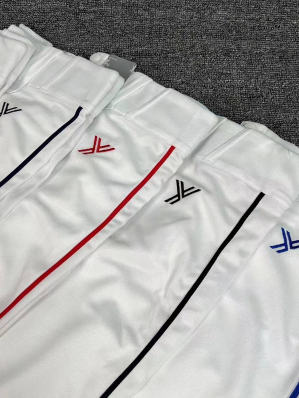 Meijian Youth Straight Baseball Pants White Black Black Striped Sports Children