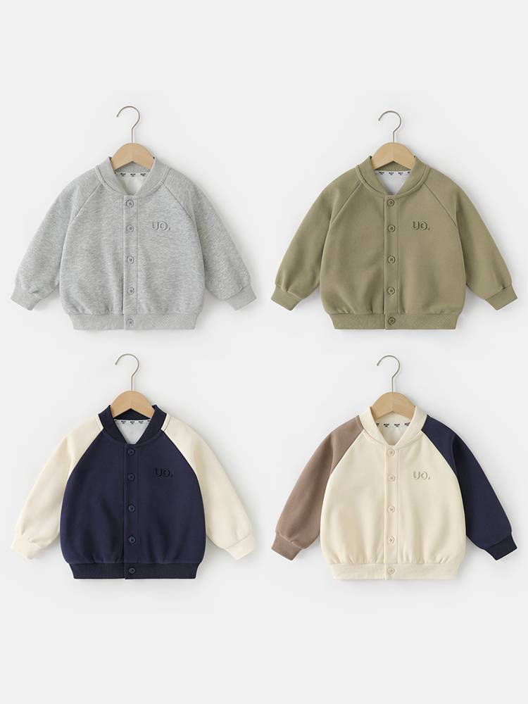 Boy Milk Silk Baseball Jacket Jacket Knit Sweet Spring Spring and Autumn New Children's Children's Baby U14643