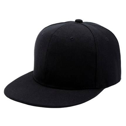Summer hip -hop hat flat tongue flat tongue flat baseball cap flat hat men's peaked hat hat new solid color black