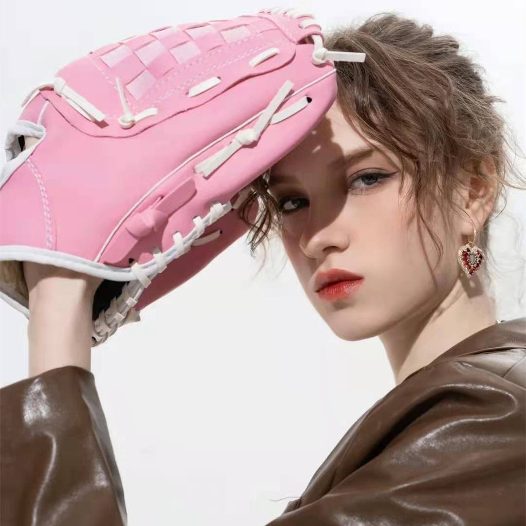 Full leather leather pork skin baseball gloves left and right hands hitting children to fight juvenile catcaster sliding softball equipment