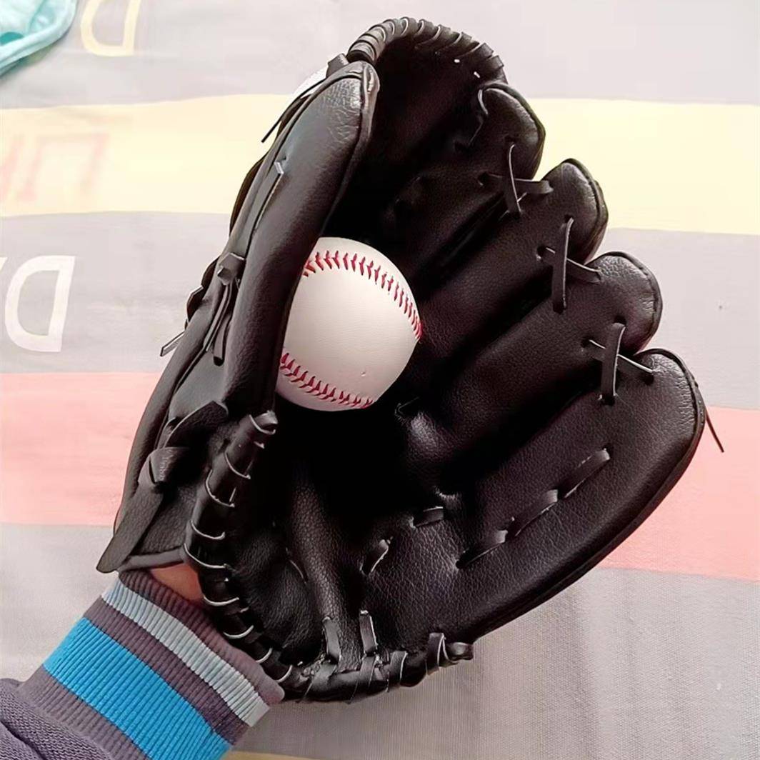 Full leather leather pork skin baseball gloves left and right hands hitting children to fight juvenile catcaster sliding softball equipment