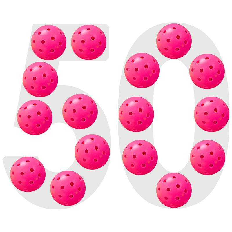 Rolling Plastic Ball 40 Pole [50 Packs] Rose red