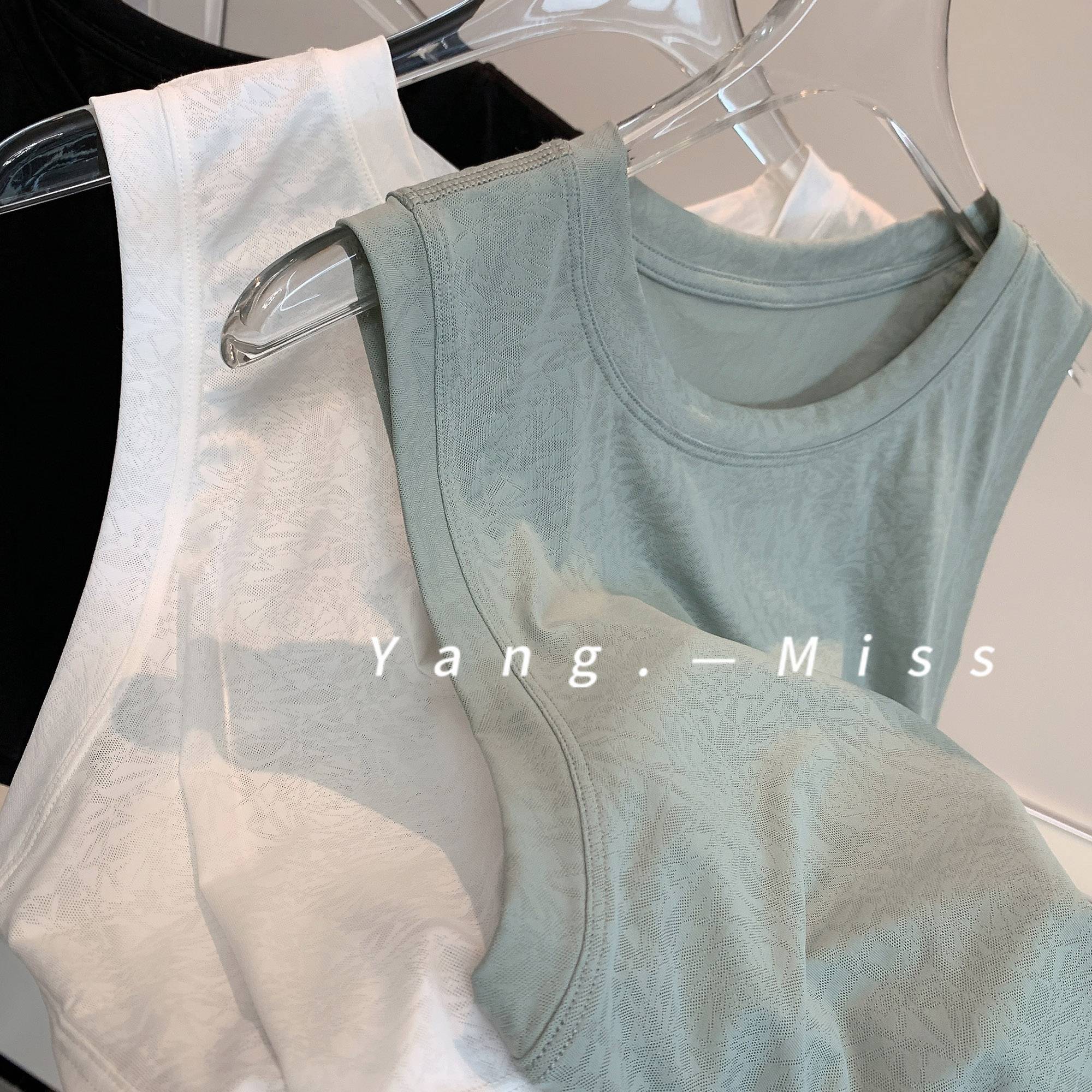 Loose flower loose and wild sleeveless T -shirt outdoor yoga vest baseball uniform short fitness top jersey