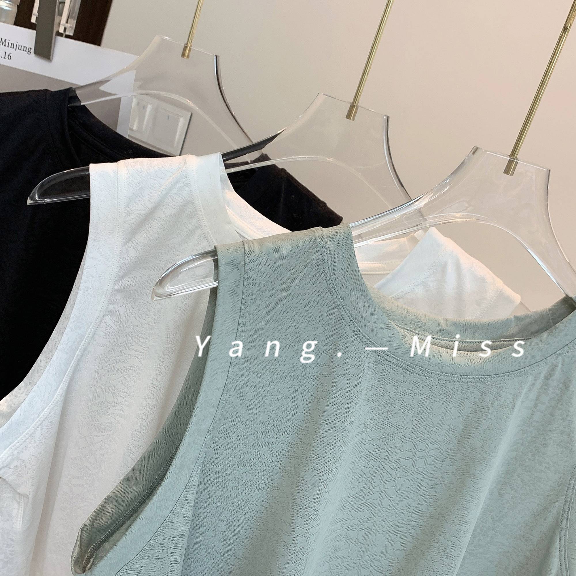 Loose flower loose and wild sleeveless T -shirt outdoor yoga vest baseball uniform short fitness top jersey