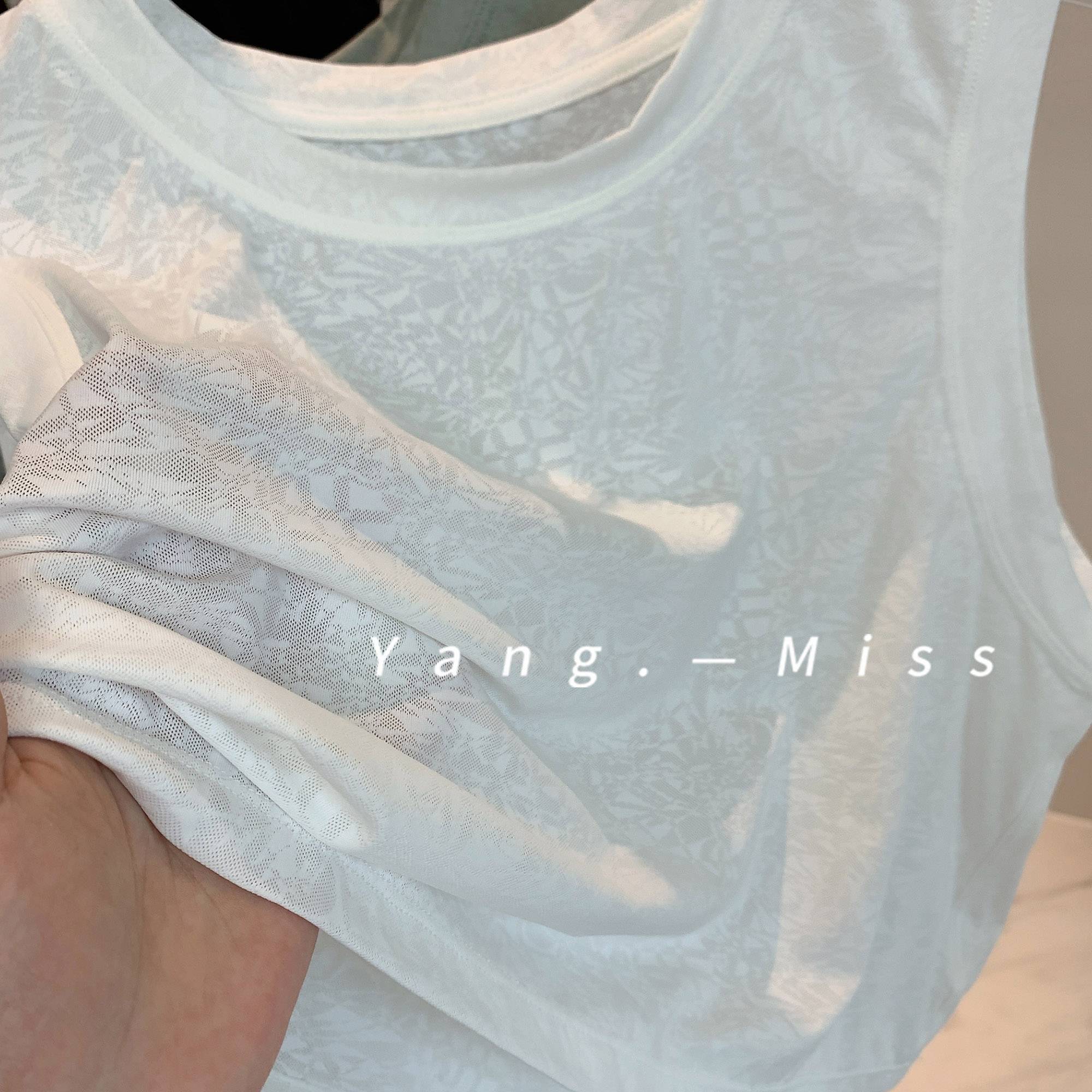 Loose flower loose and wild sleeveless T -shirt outdoor yoga vest baseball uniform short fitness top jersey
