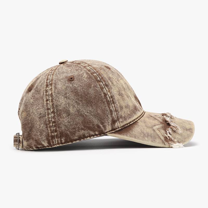 Spring and autumn soft -top ripped men's European and American cross -border outdoor personality versatile duck tongue hats Light board student baseball hat