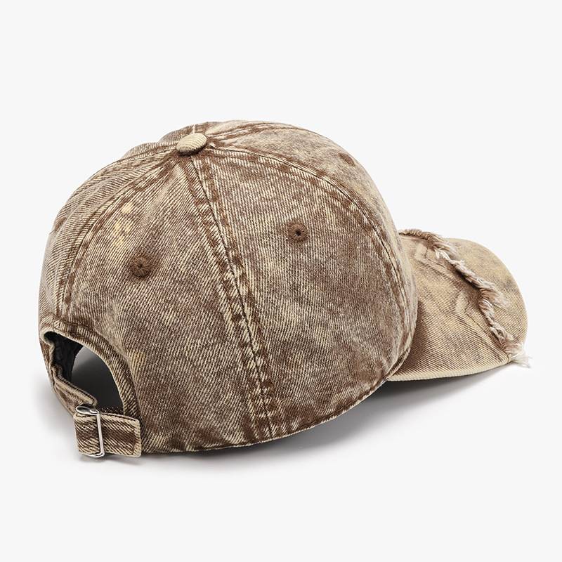Spring and autumn soft -top ripped men's European and American cross -border outdoor personality versatile duck tongue hats Light board student baseball hat