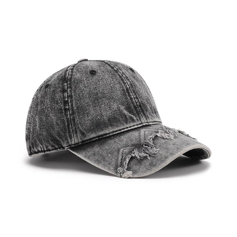 Spring and autumn soft -top ripped men's European and American cross -border outdoor personality versatile duck tongue hats Light board student baseball hat