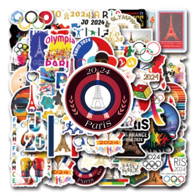 2024 French Paris Olympic Games graffiti sticker Olympic Games Water Cup notebook computer tablet sticker