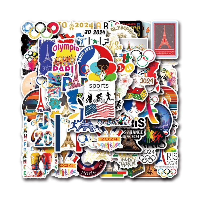 2024 French Paris Olympic Games graffiti sticker Olympic Games Water Cup notebook computer tablet sticker