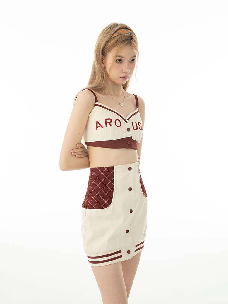 Arousal Sports Feng Girl Baseball Skin Skirt Beautiful Girls Bags Hip Skirts Two -piece