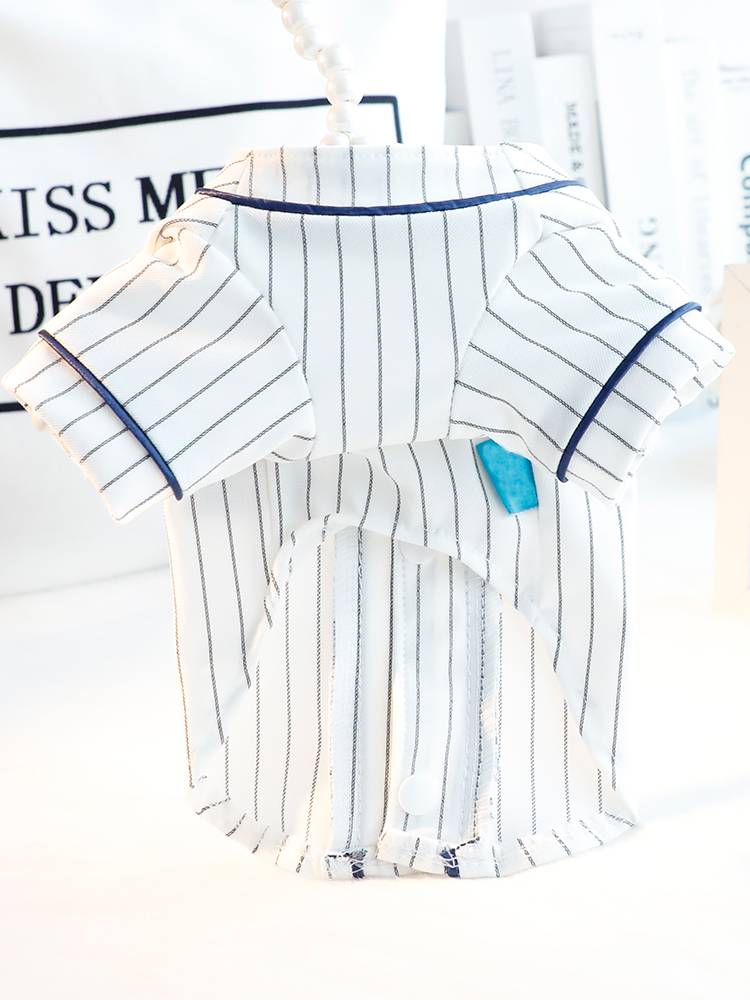 Dog clothes autumn, cat handsome baseball shirt back buckle, simple, fashionable small dog Teddy pet 5266