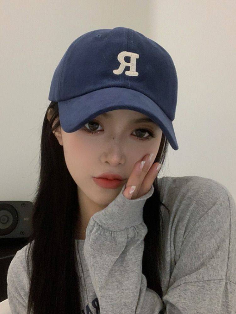 Big head enclosure hat Men and women new R -tide INS face face facial little men's baseball cap Winter peaked deepening wide brim