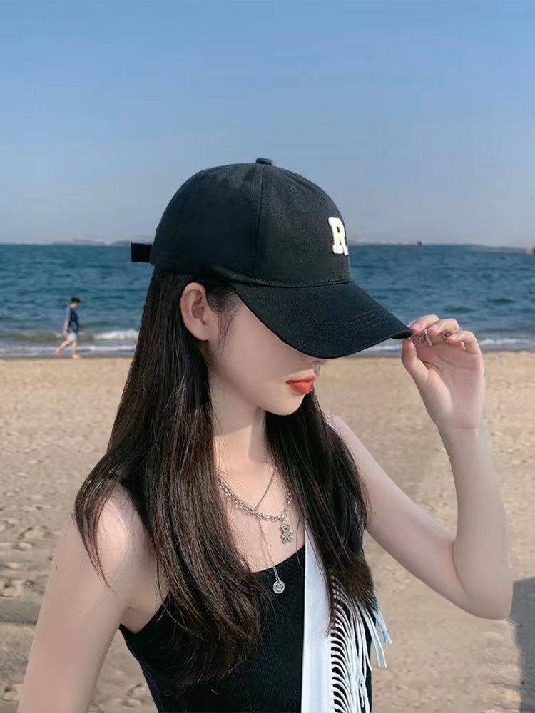 Big head enclosure hat Men and women new R -tide INS face face facial little men's baseball cap Winter peaked deepening wide brim