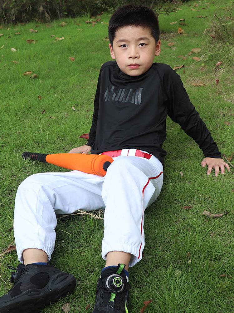 Children's baseball long -sleeved long -sleeved lining adult sports pants seven -point casual trousers professional training competition skate clothing clothing