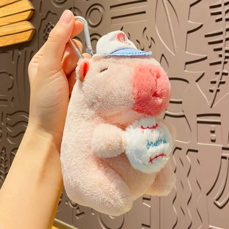 Pink plush sports dolphin-baseball model