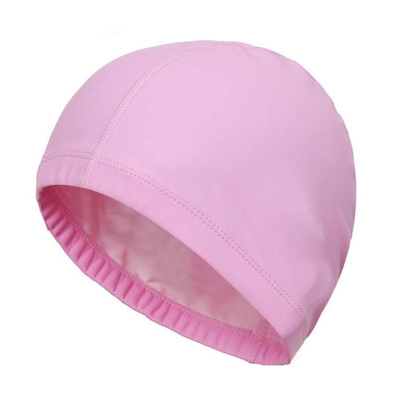 Swimming hat female waterproof large men and women universal looseness, white PU swimmer solid long hair comfortable ears