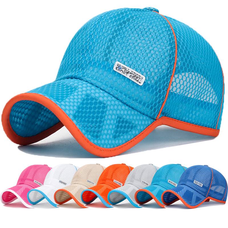 Children's baseball hat Summer shading sunscreen Sun hat Men's and female children's breathable cold net cap fast dry duck tongue cap