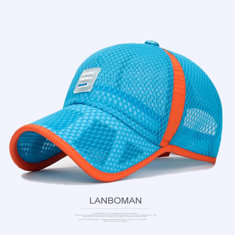 Children's baseball hat Summer shading sunscreen Sun hat Men's and female children's breathable cold net cap fast dry duck tongue cap
