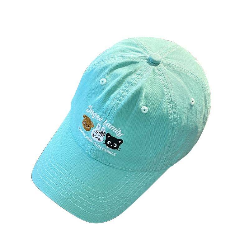 Niche retro red baseball hat female spring and summer new cute dog embroidered peaked cap