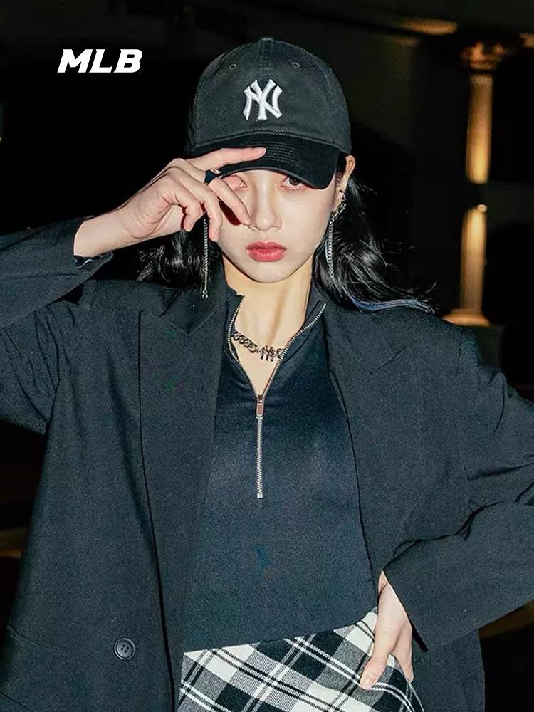 Mlb baseball hat female male star the same NY wide hat big face face face face small soft top LA children's peaked cap CP66