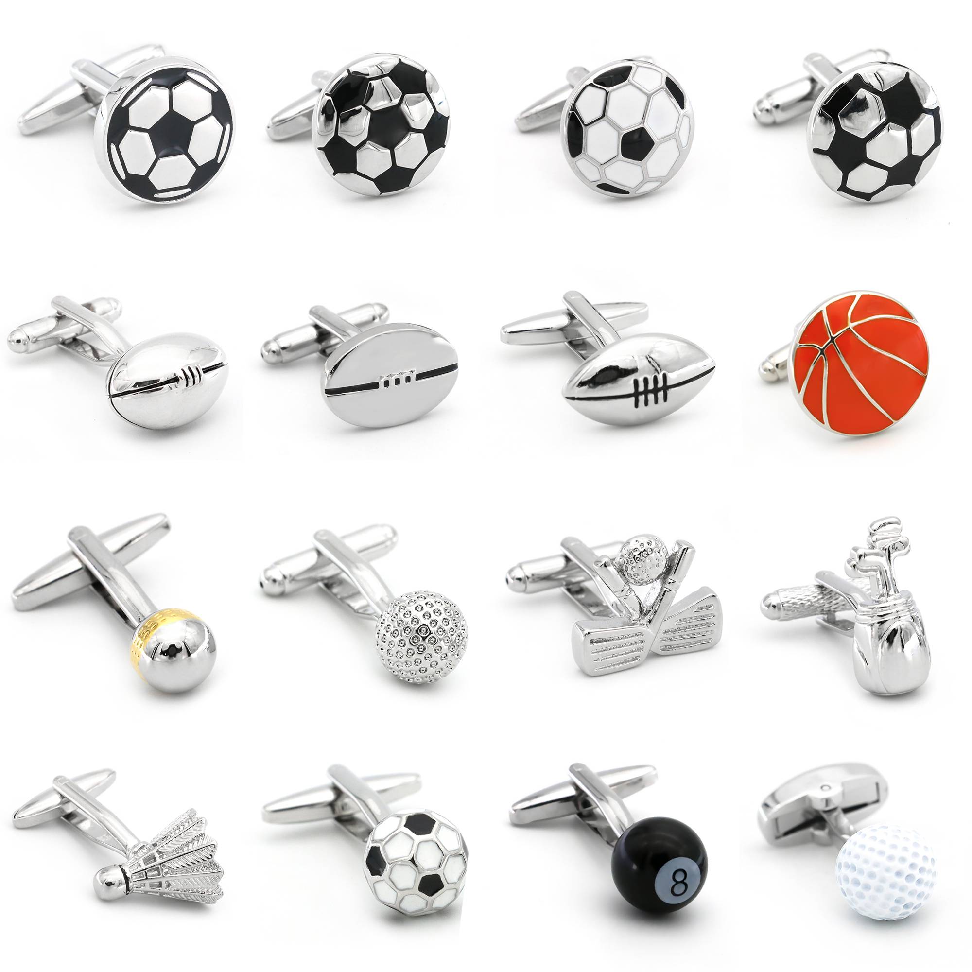 High -quality ball -style cufflinks sports style football rugby golf balls superstars ice hockey baseball cuffs New nail