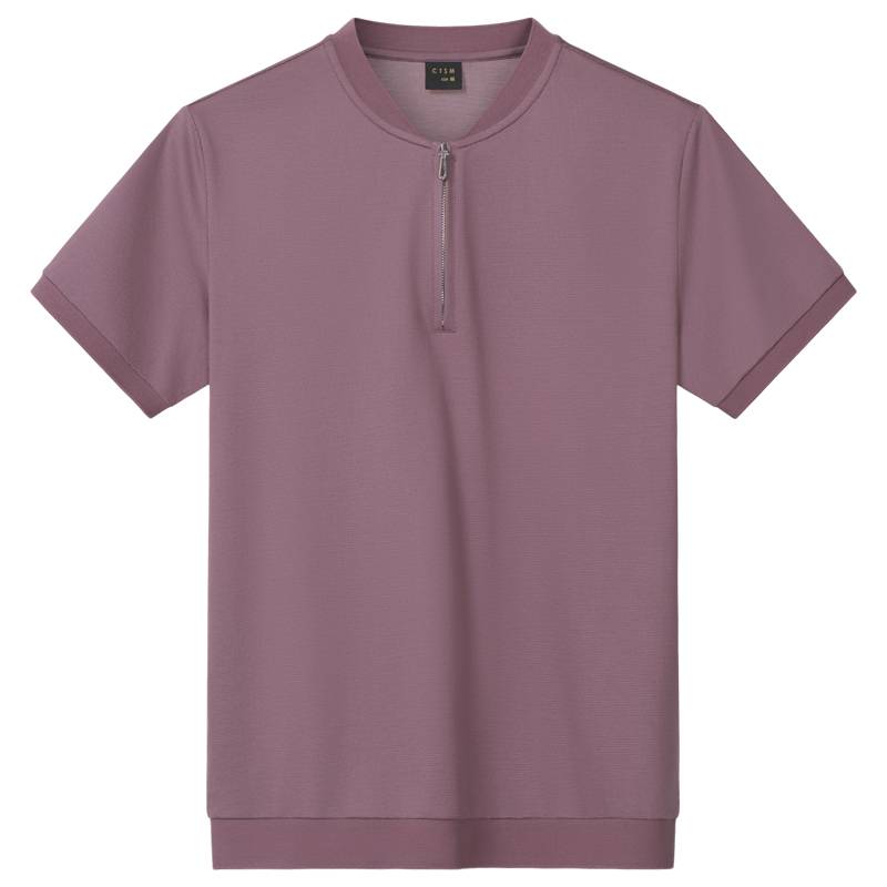 Summer men's baseball leadership short -sleeved T -shirt high -end business leisure standing cotton body shirt 2024 men's new tide