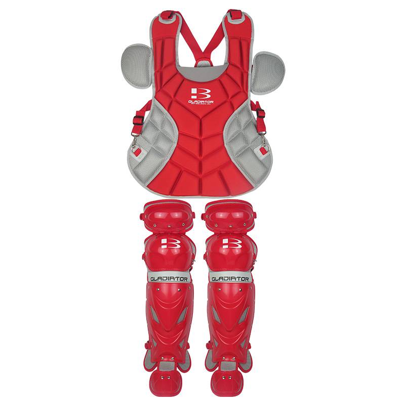 Red adult chest protection+knee padding