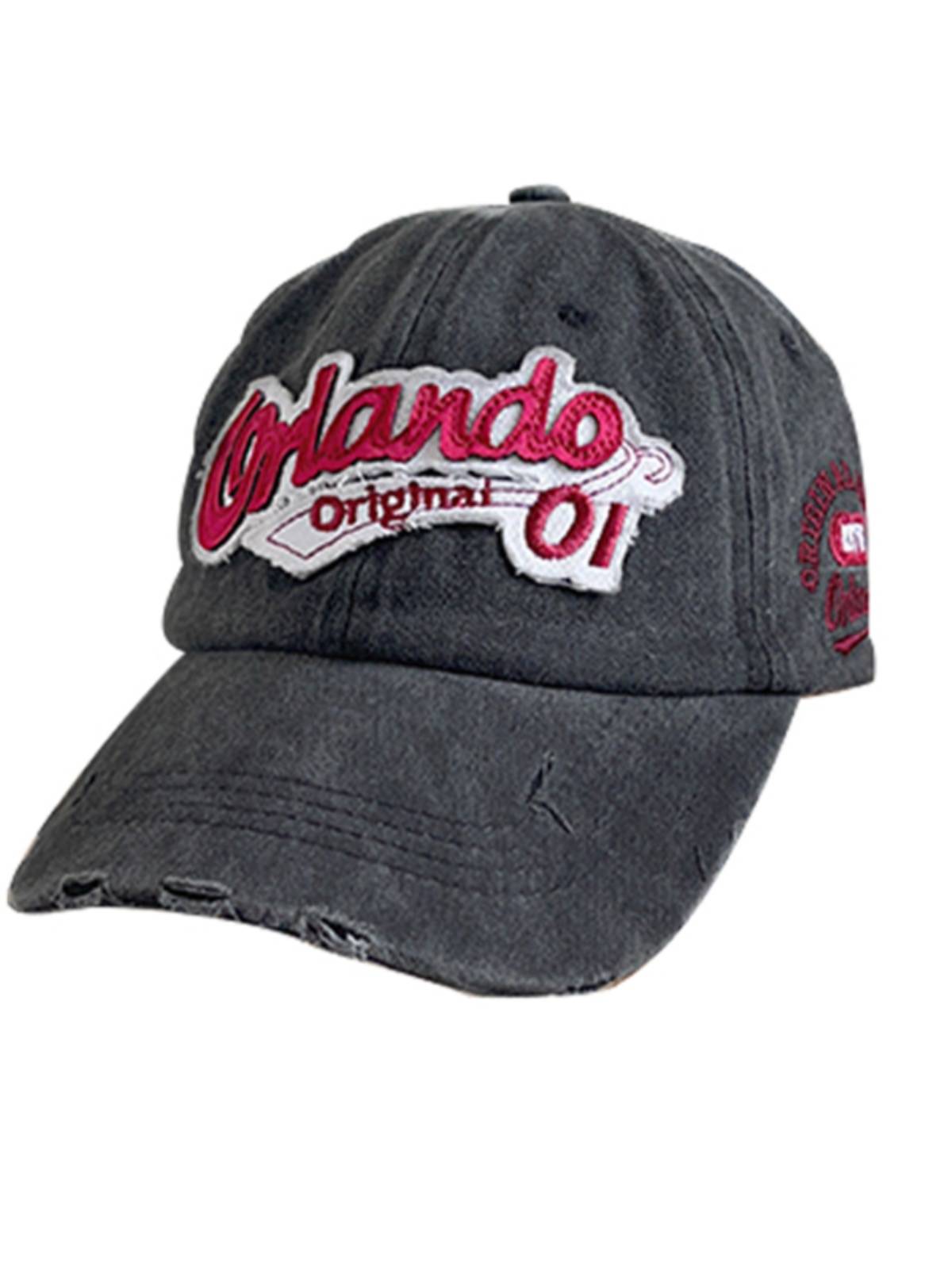 Ning Yizhuo the same hat female beauty retro old baseball hat water washing the hole denim wide hat versatile duck tongue hat