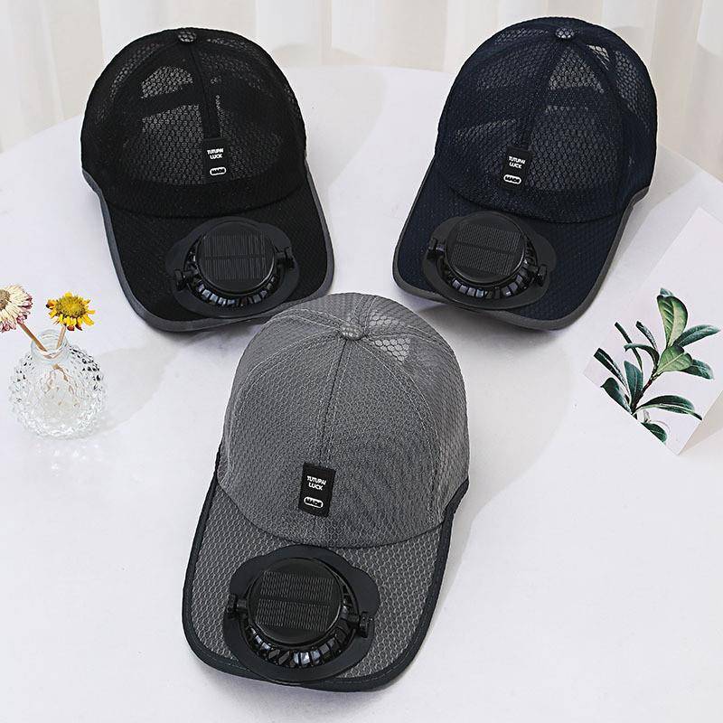 Summer solar charging with a fan hat Male and a woman breathable mesh eye sunscreen outdoor baseball sunshade duck tongue hat