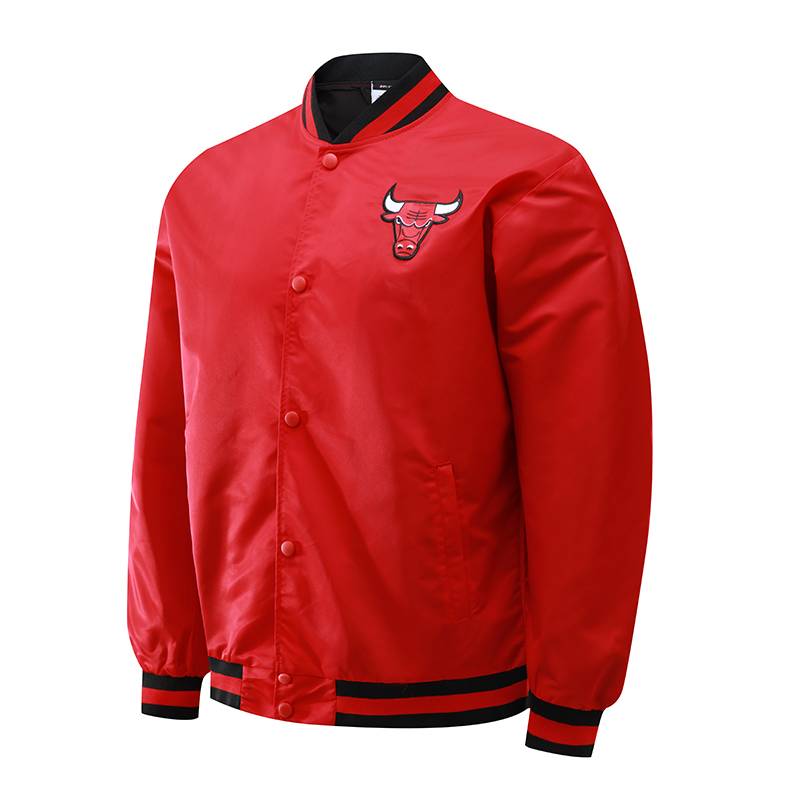Bulls retro embroidery double -sided wear sports training suit jacket jacket autumn and winter baseball uniform large size loose baseball