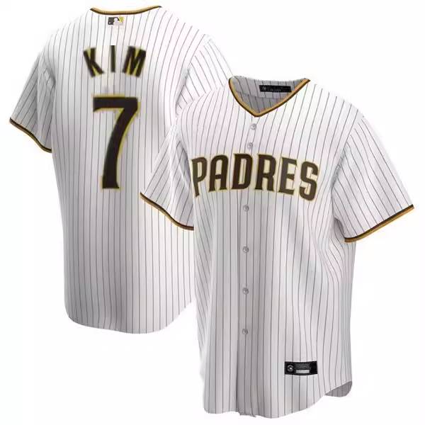 Priest baseball uniform Sandiego Padres No. 7 H.S. Kim Jinhe Cheng Jie Racing Server embroidered man