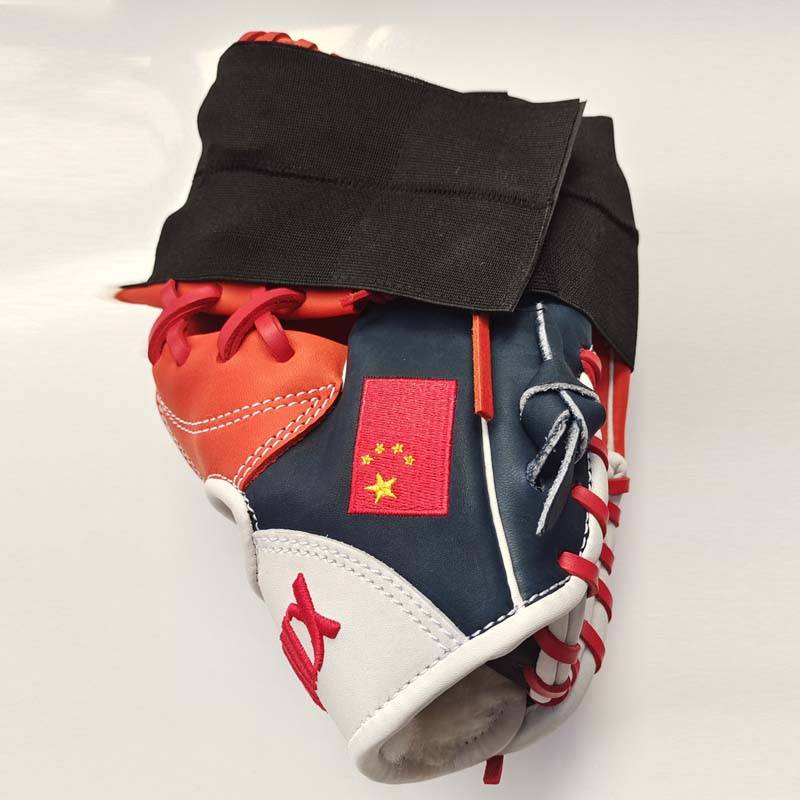 Baseball gloves shaped band -type magic sticky pork leather gloves plastic strap stretching elasticity
