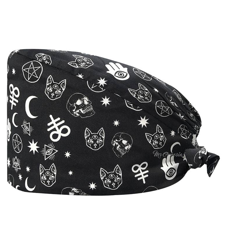 European and American style cotton cotton surgery operating room hat female loose cute print nurses hats oral doctor work hat men