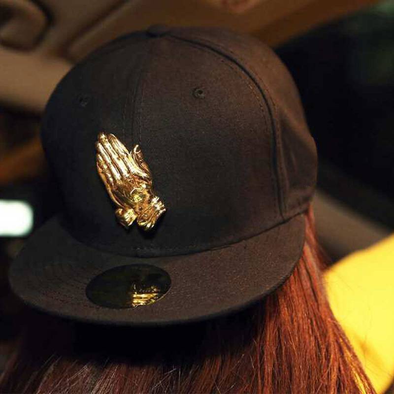 American hat Men's tide new flat -edged hip -up brand wild -top hip -hop hat female hard -top baseball cap