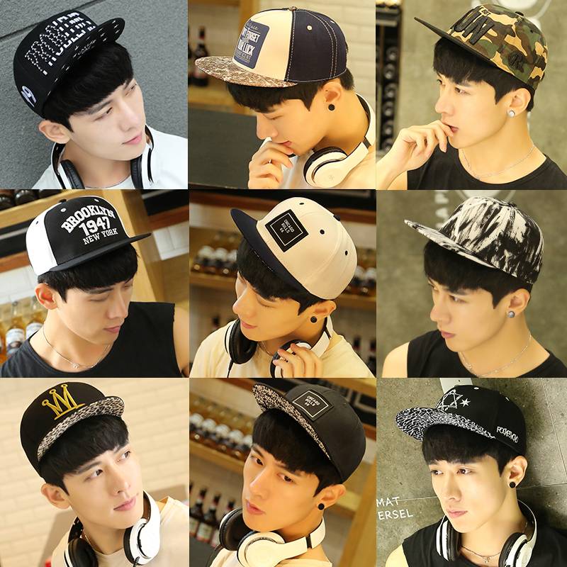 Hat male Korean version of hip -hop flat hats summer dance along the hat ins