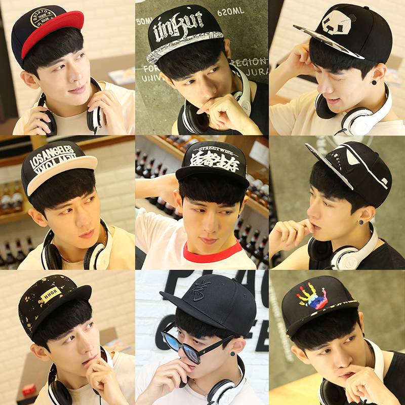 Hat male Korean version of hip -hop flat hats summer dance along the hat ins